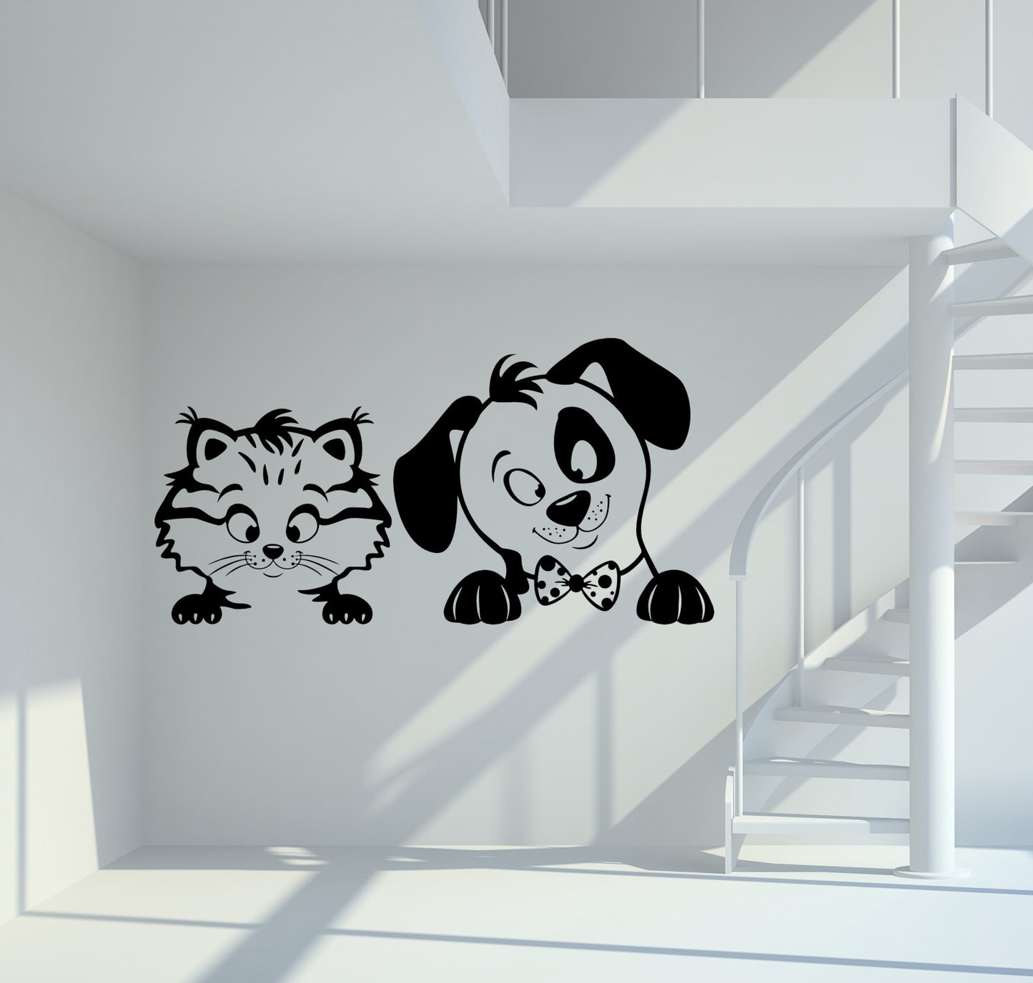 Wandtattoo Hund und Katze