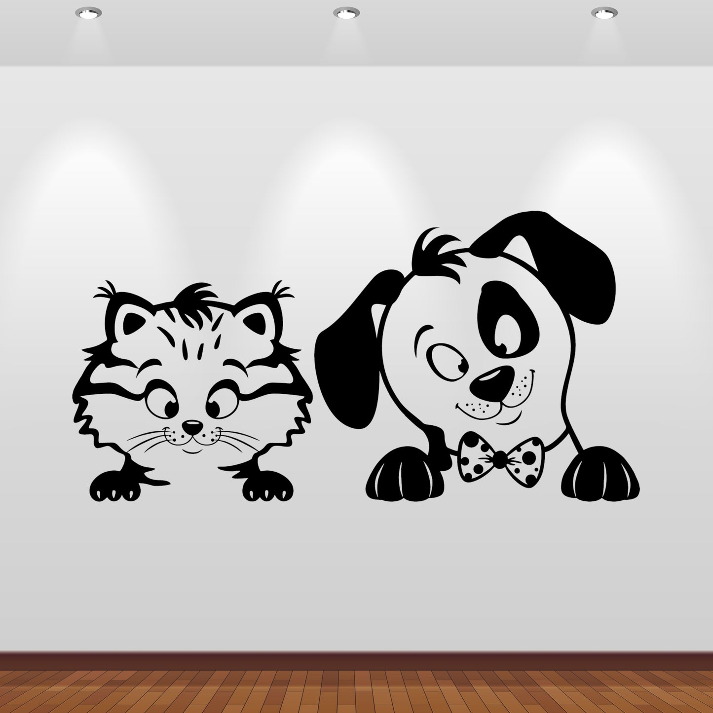 Wandtattoo Hund und Katze