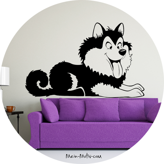 Wandtattoo Fröhlicher Hund