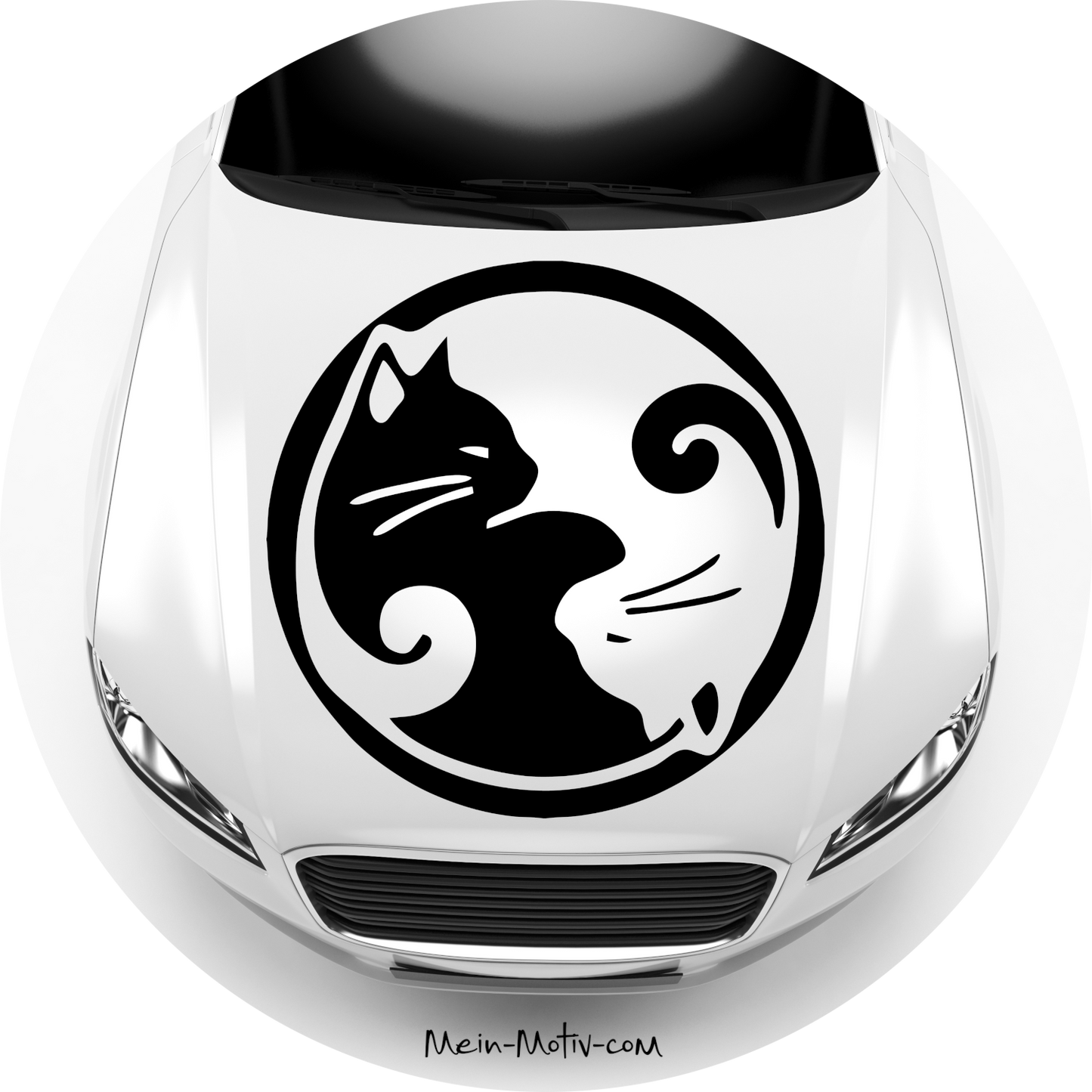 Autoaufkleber Yin und Yang Katzen