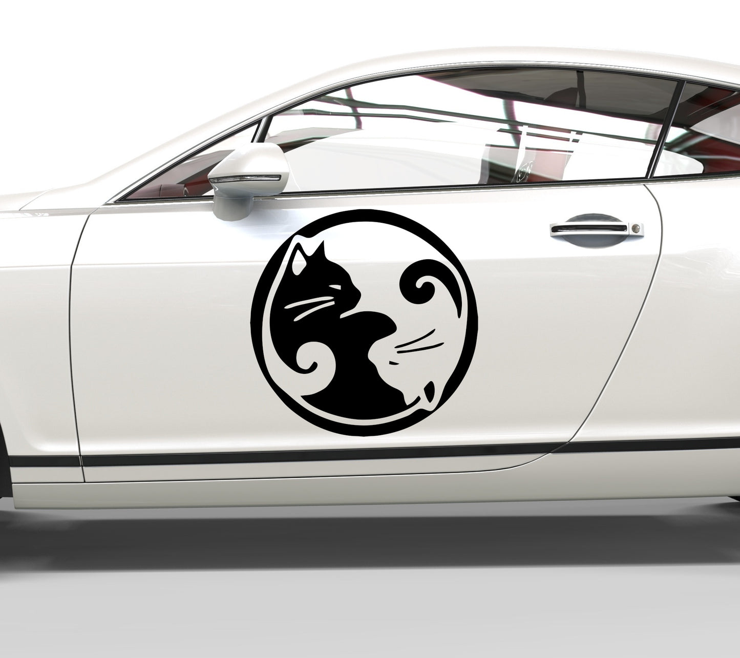 Autoaufkleber Yin und Yang Katzen