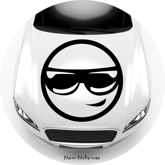 Autoaufkleber Smiley Cool Emoji