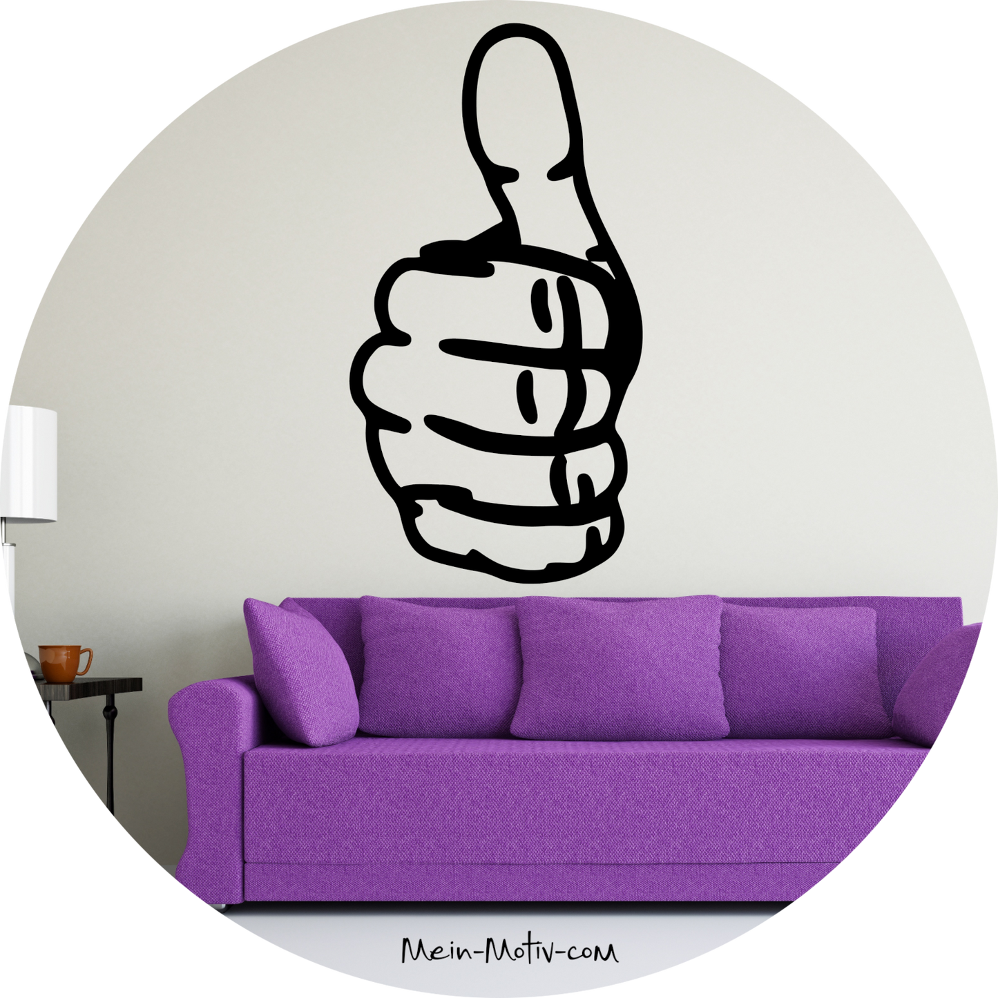 Wandtattoo Smiley Daumen Hoch Emoji