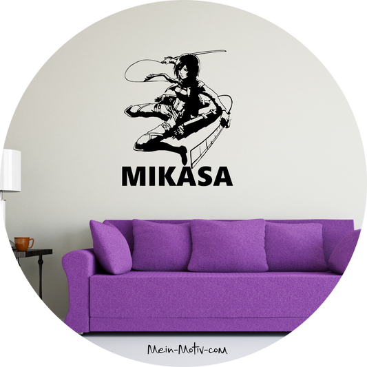 Wandtattoo Attack on Titan - AOT - Mikasa Ackermann