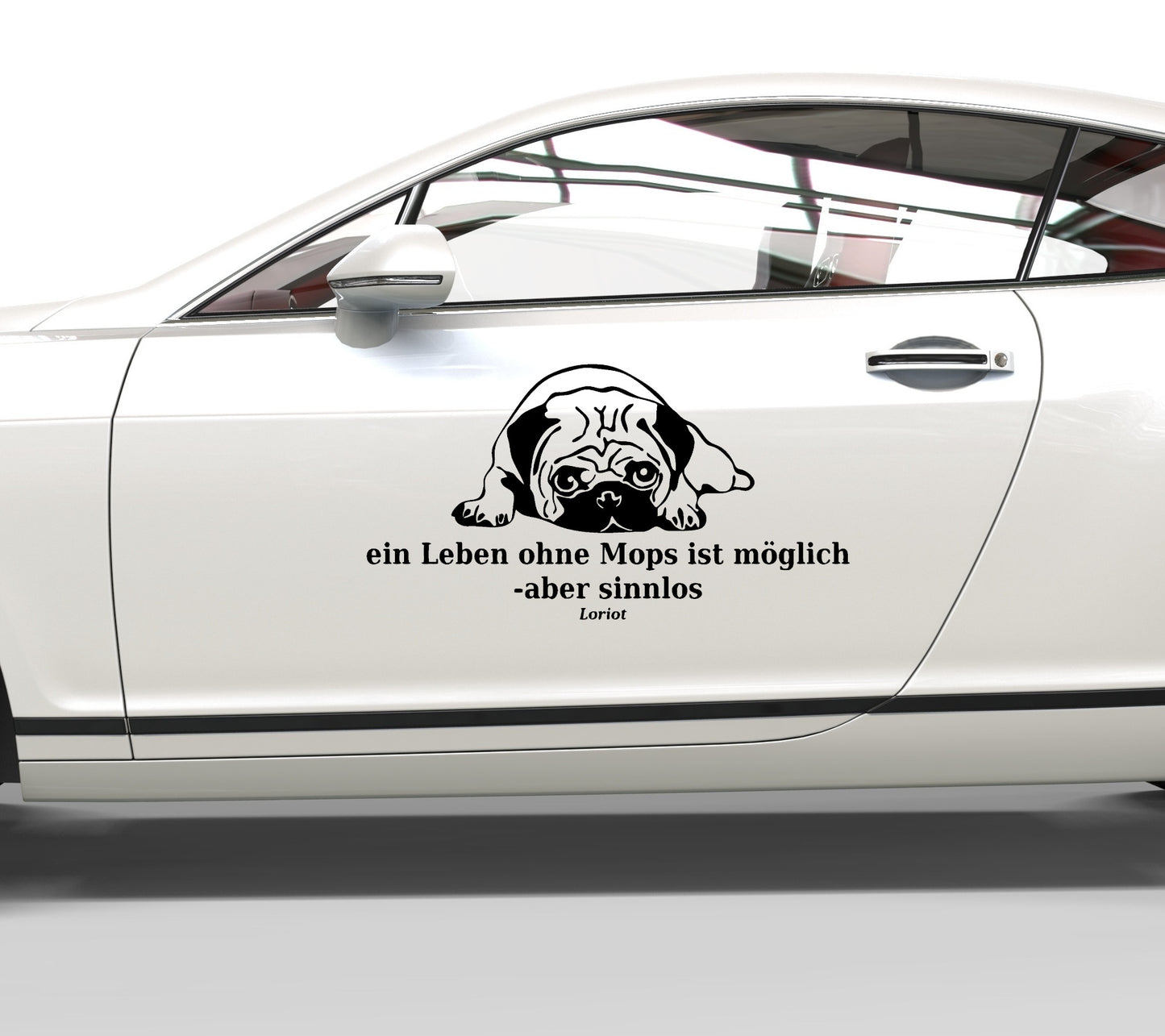 Autoaufkleber Loriot´s Leben ohne Mops