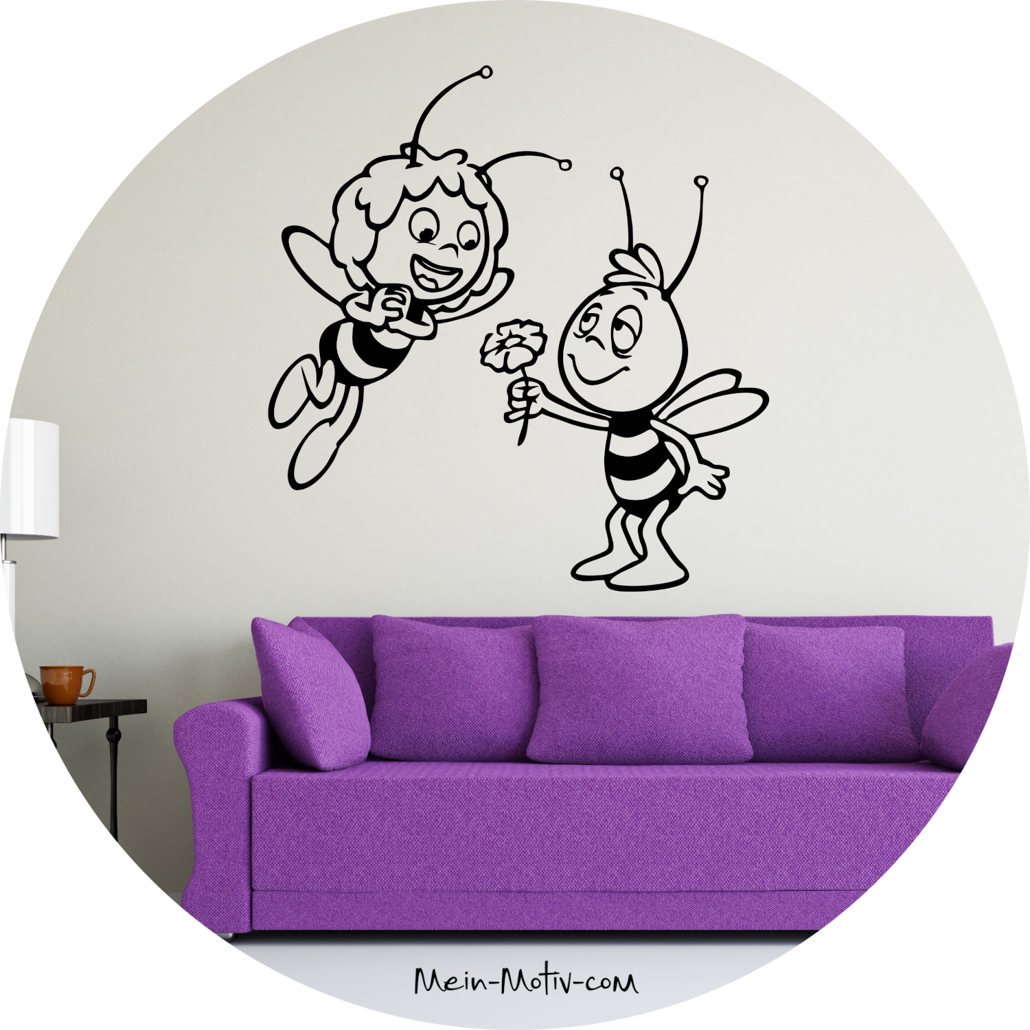 Wandtattoo Biene Maja und Willi