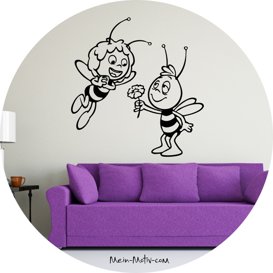 Wandtattoo Biene Maja und Willi