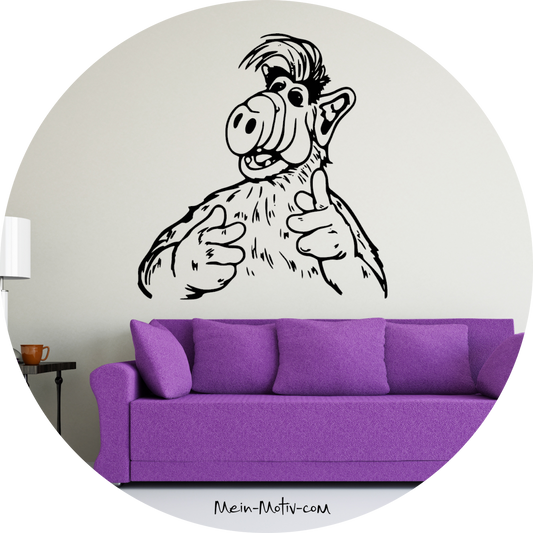 Wandtattoo Alf, schwarz matt