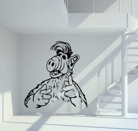 Wandtattoo Alf, schwarz matt