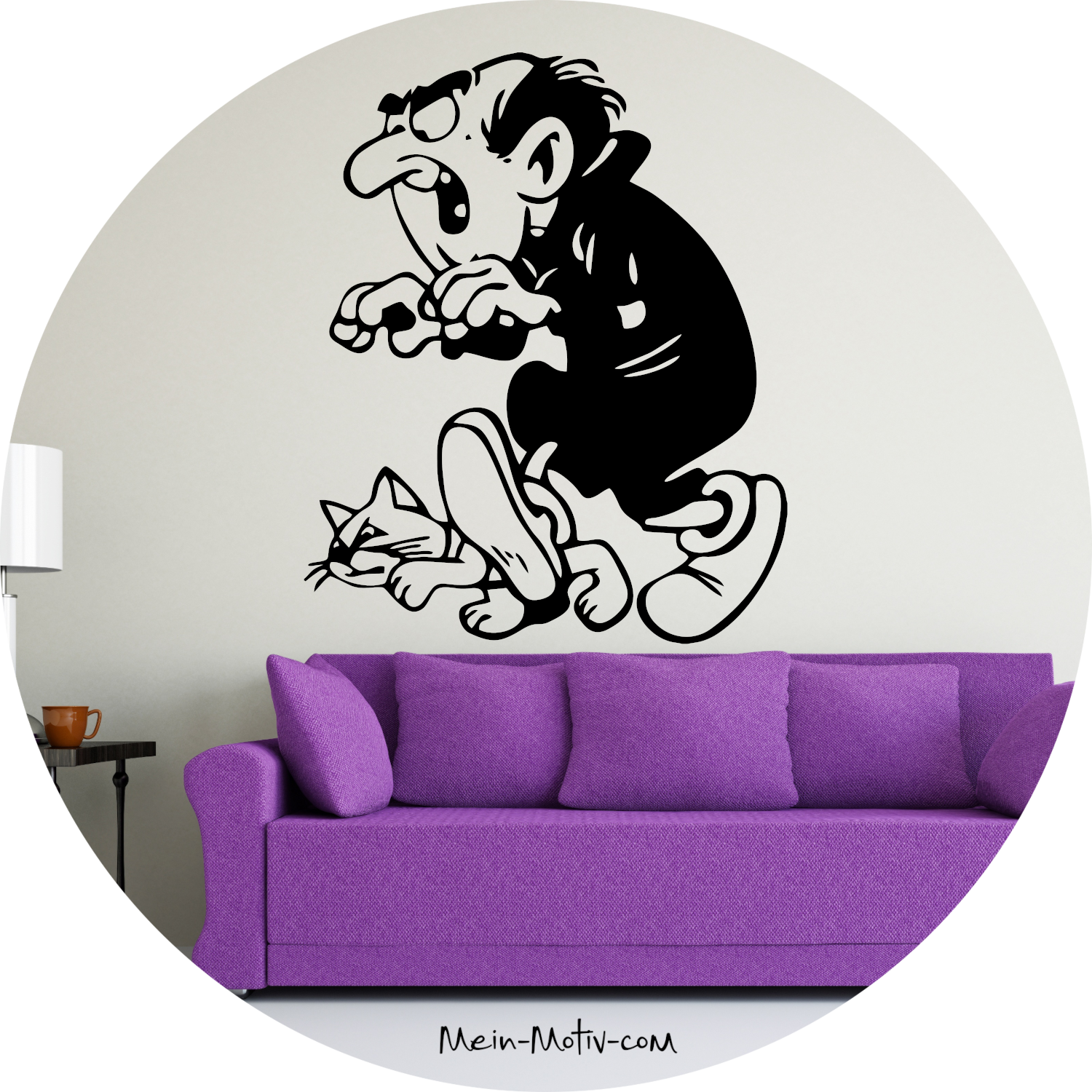 Wandtattoo Die Schlümpfe Gargamel mit Azrael