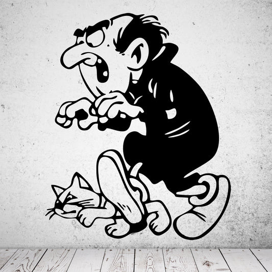 Wandtattoo Die Schlümpfe Gargamel mit Azrael