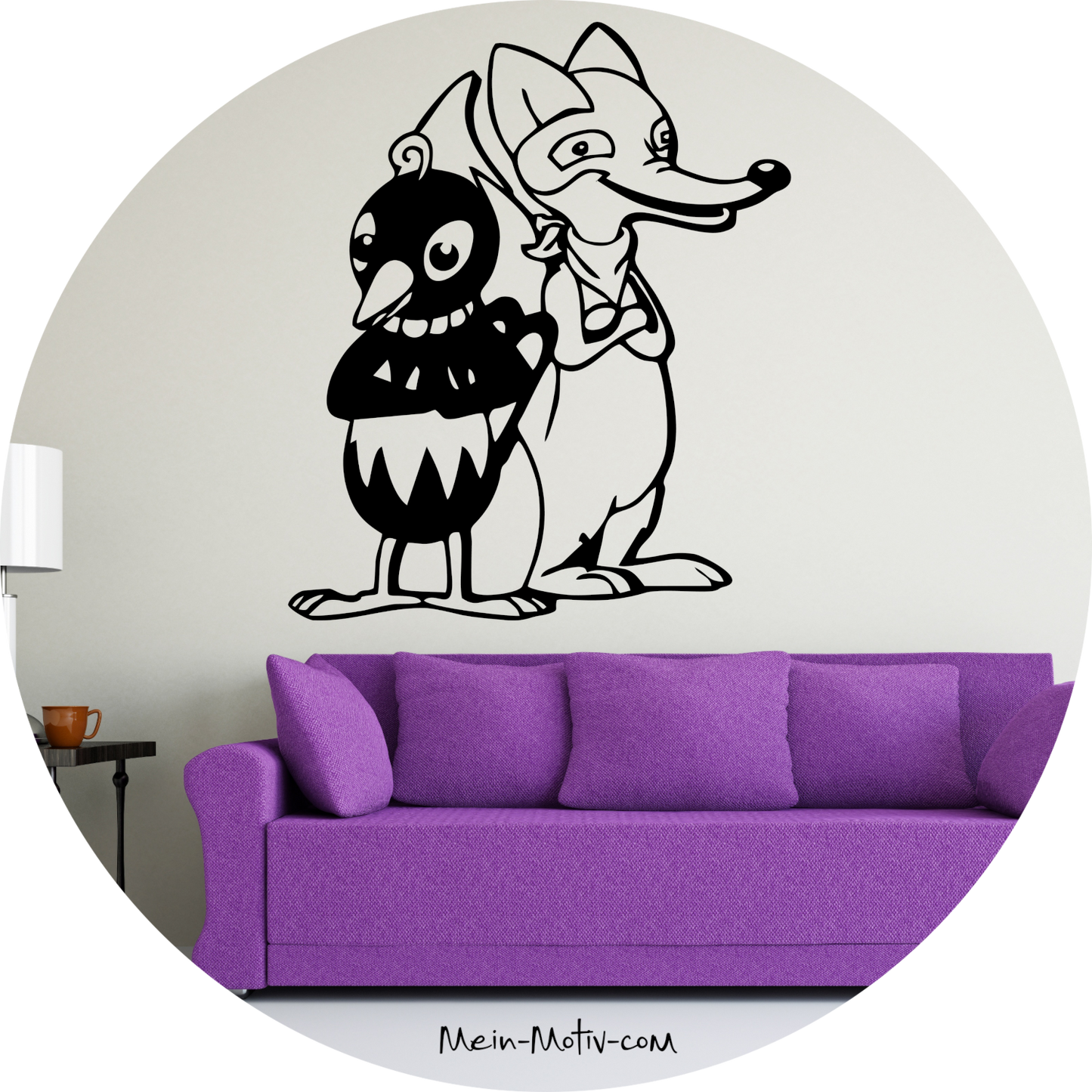 Wandtattoo Pittiplatsch - Herr Fuchs und Frau Elster