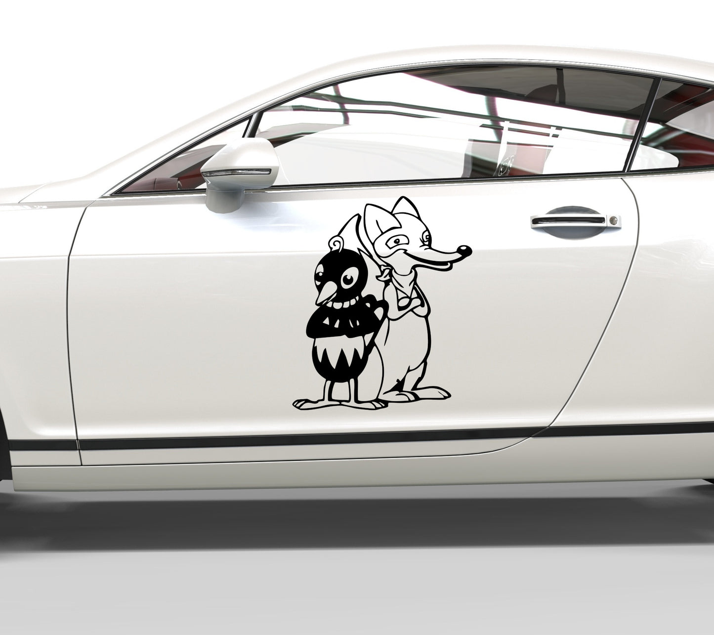 Autoaufkleber Pittiplatsch - Herr Fuchs und Frau Elster