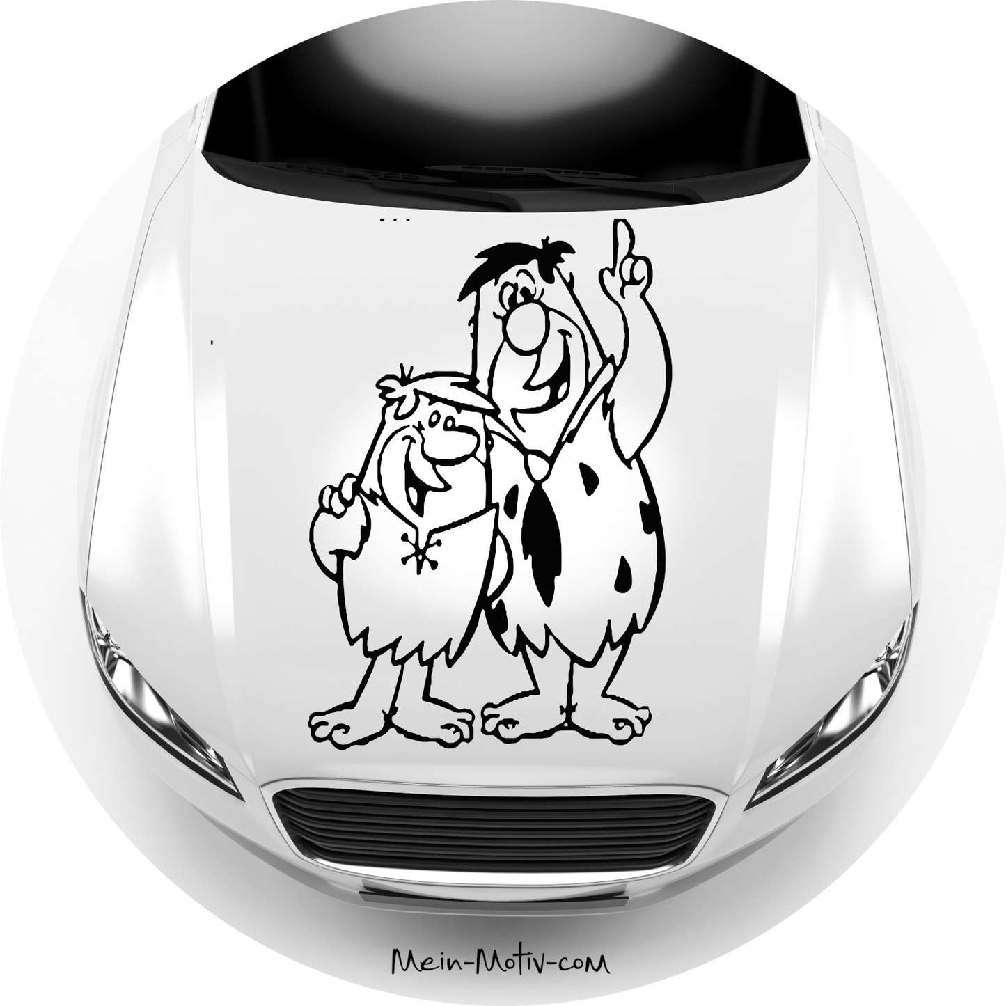 Autoaufkleber Familie Feuerstein-Fred und Barney