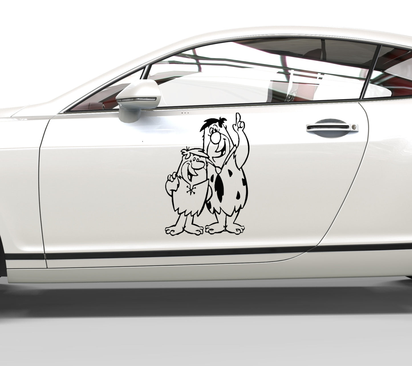 Autoaufkleber Familie Feuerstein-Fred und Barney