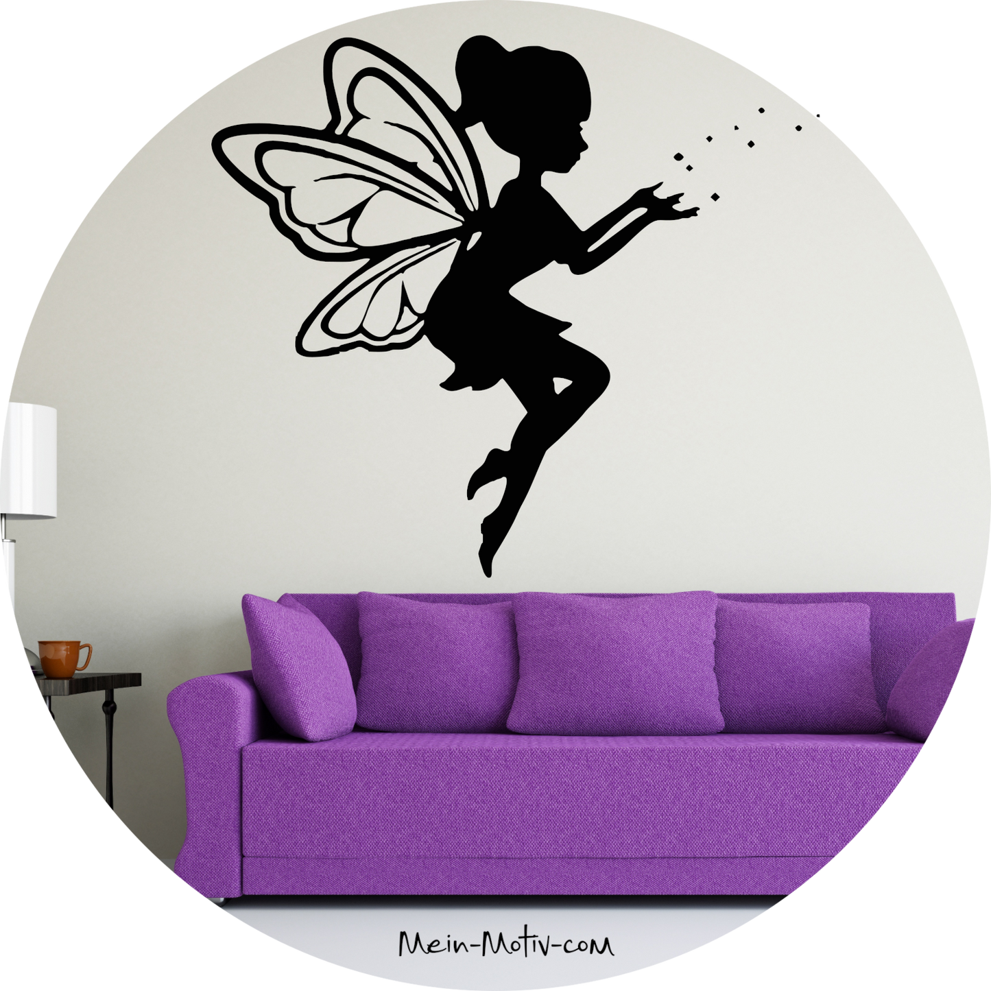 Wandtattoo Fee schwebend mit Sternenstaub