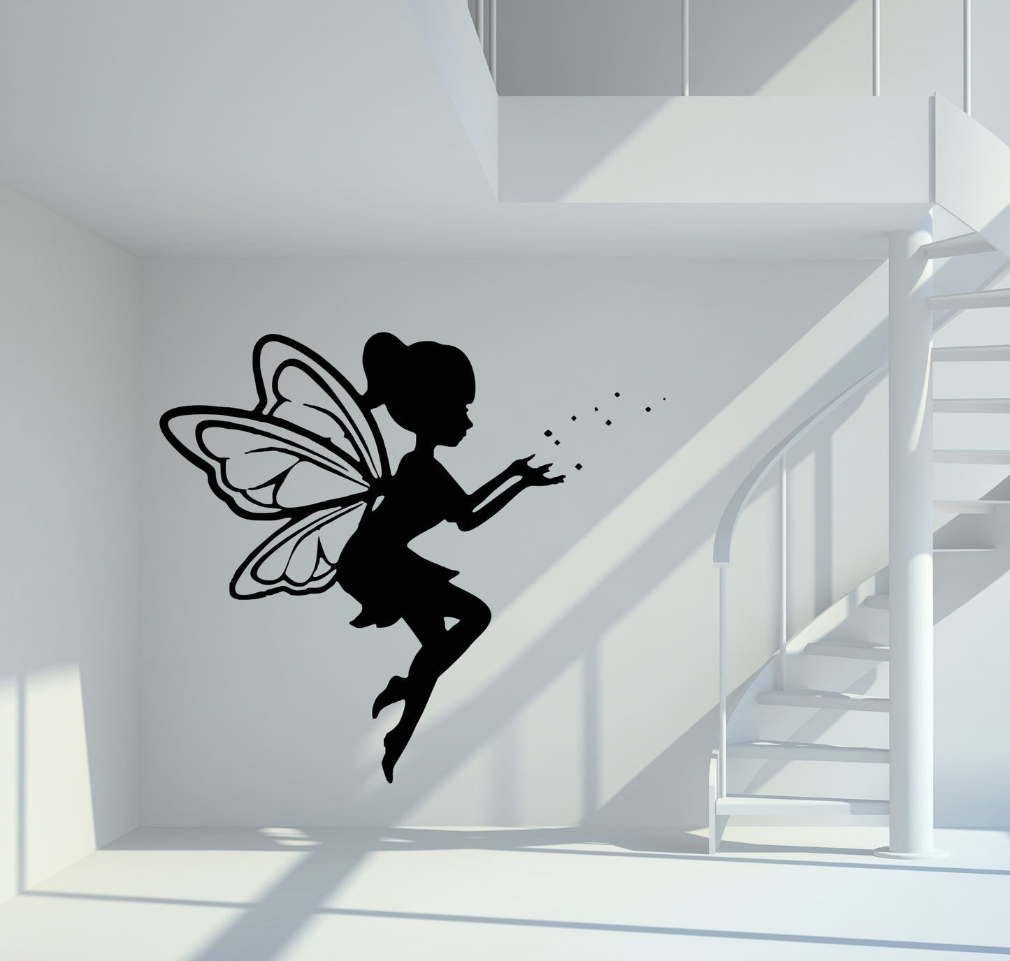Wandtattoo Fee schwebend mit Sternenstaub