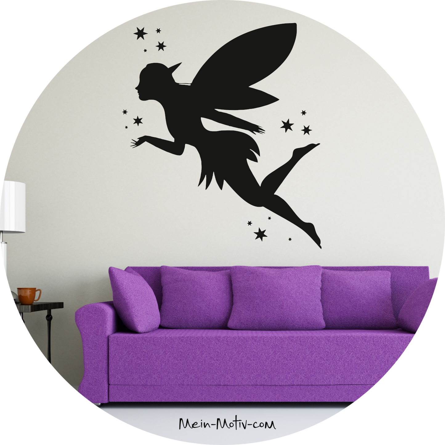 Wandtattoo Fee Silhouette mit Sternen