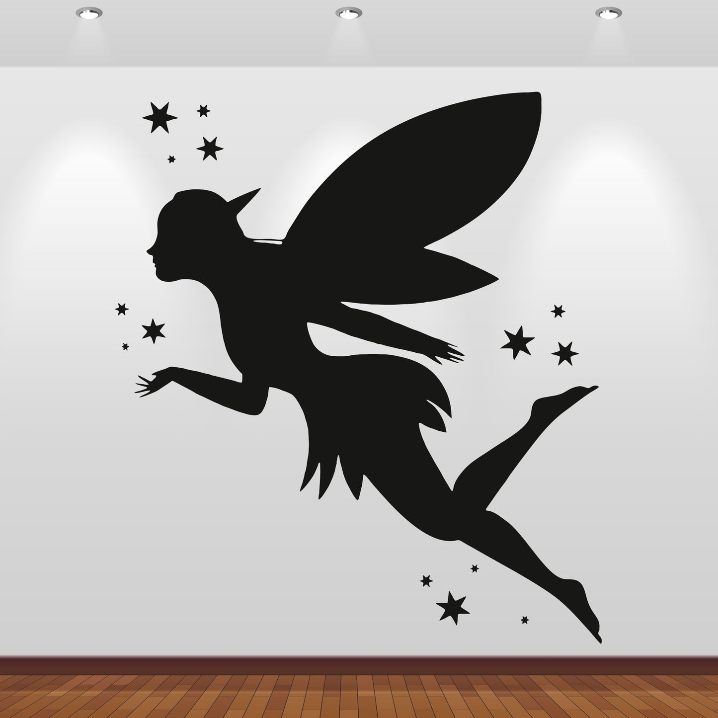 Wandtattoo Fee Silhouette mit Sternen
