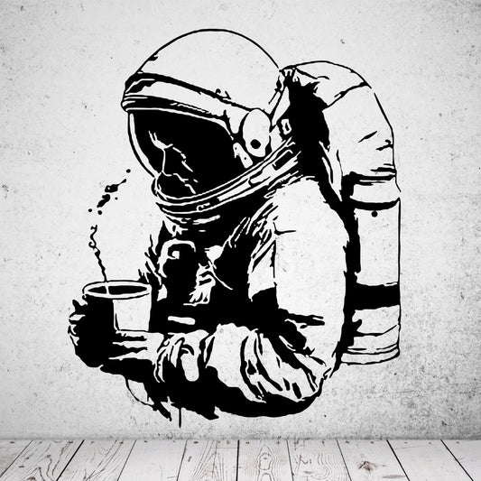 Wandtattoo Astronaut mit Kaffee