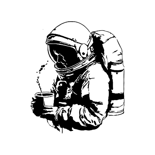 Wandtattoo Astronaut mit Kaffee