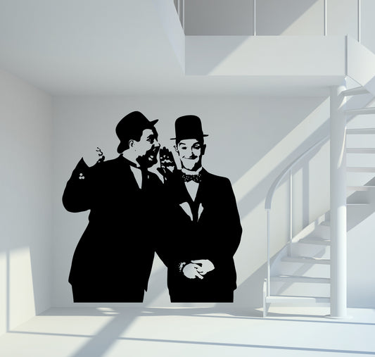 Wandtattoo Dick und Doof, schwarz matt