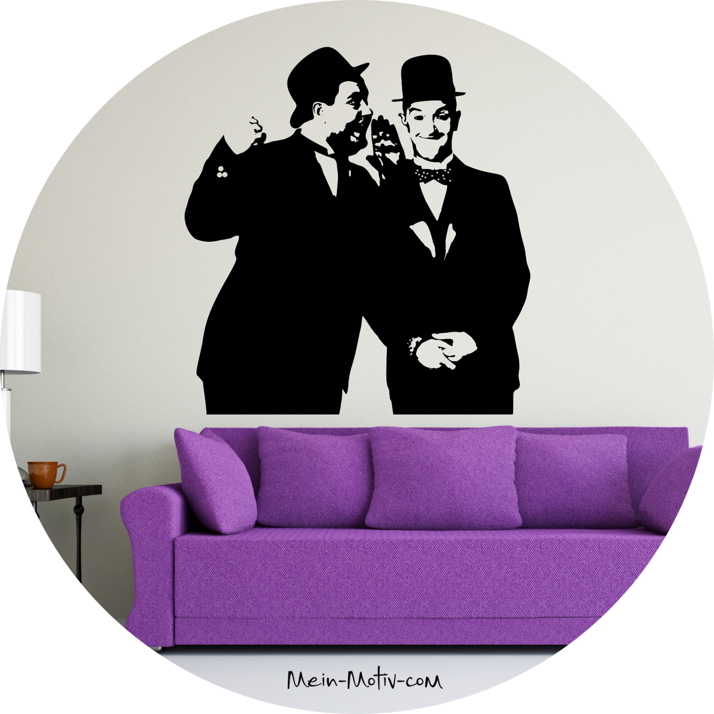 Wandtattoo Dick und Doof, schwarz matt