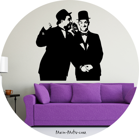 Wandtattoo Dick und Doof, schwarz matt