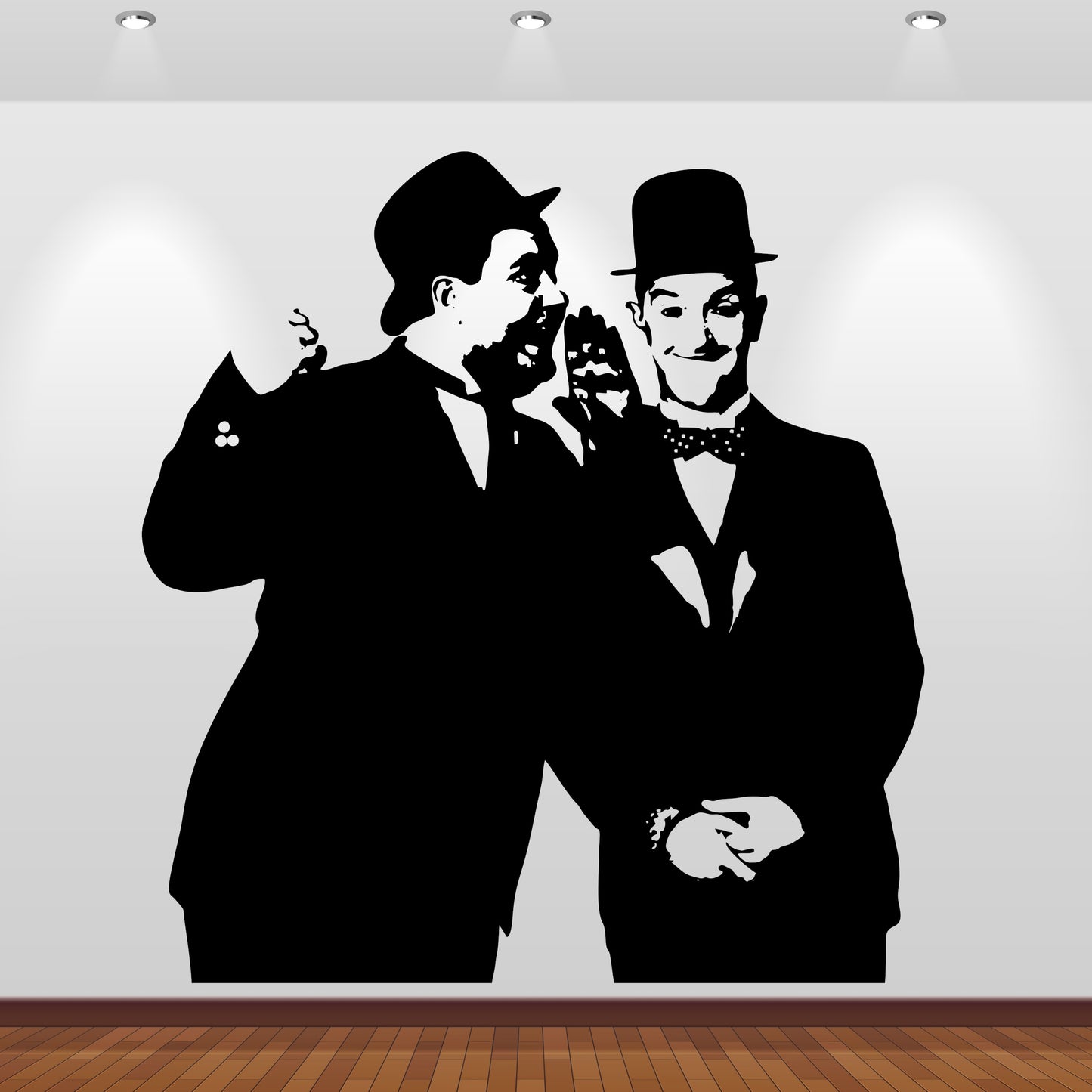 Wandtattoo Dick und Doof, schwarz matt