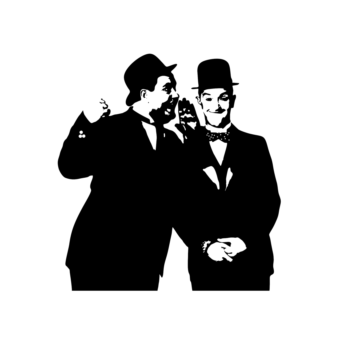 Wandtattoo Dick und Doof, schwarz matt