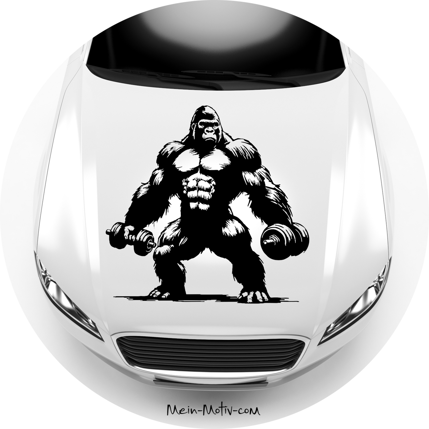 Autoaufkleber Gorilla Hanteln
