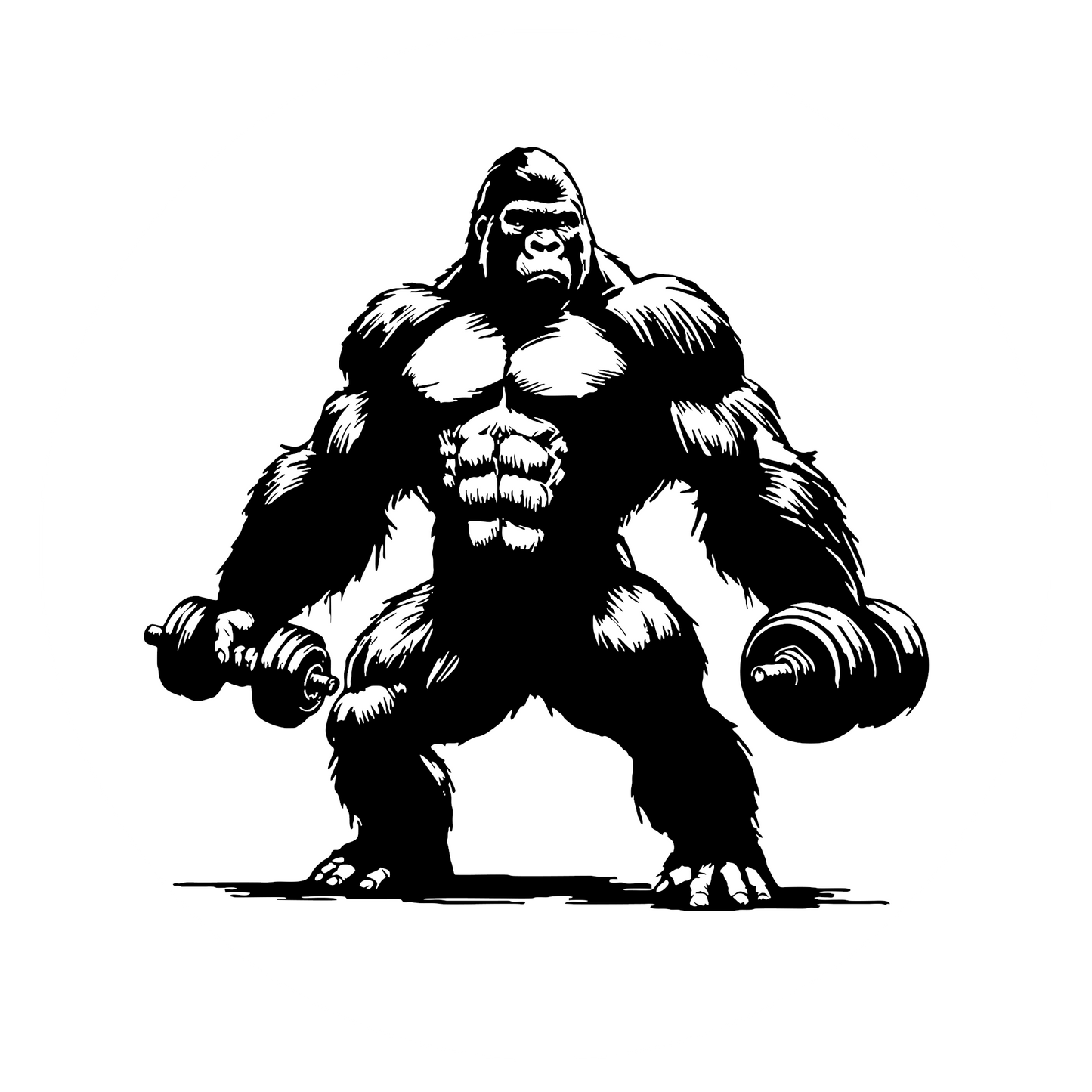 Autoaufkleber Gorilla Hanteln