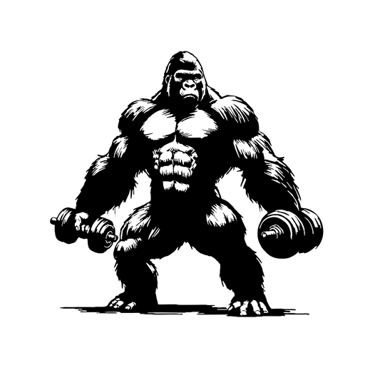 Wandtattoo Gorilla Hanteln
