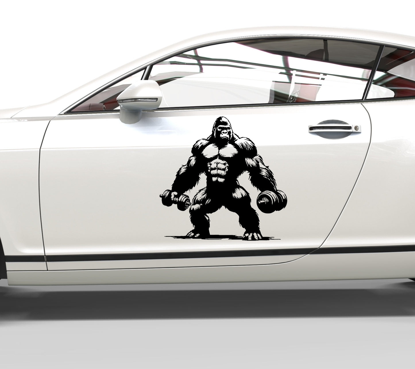 Autoaufkleber Gorilla Hanteln