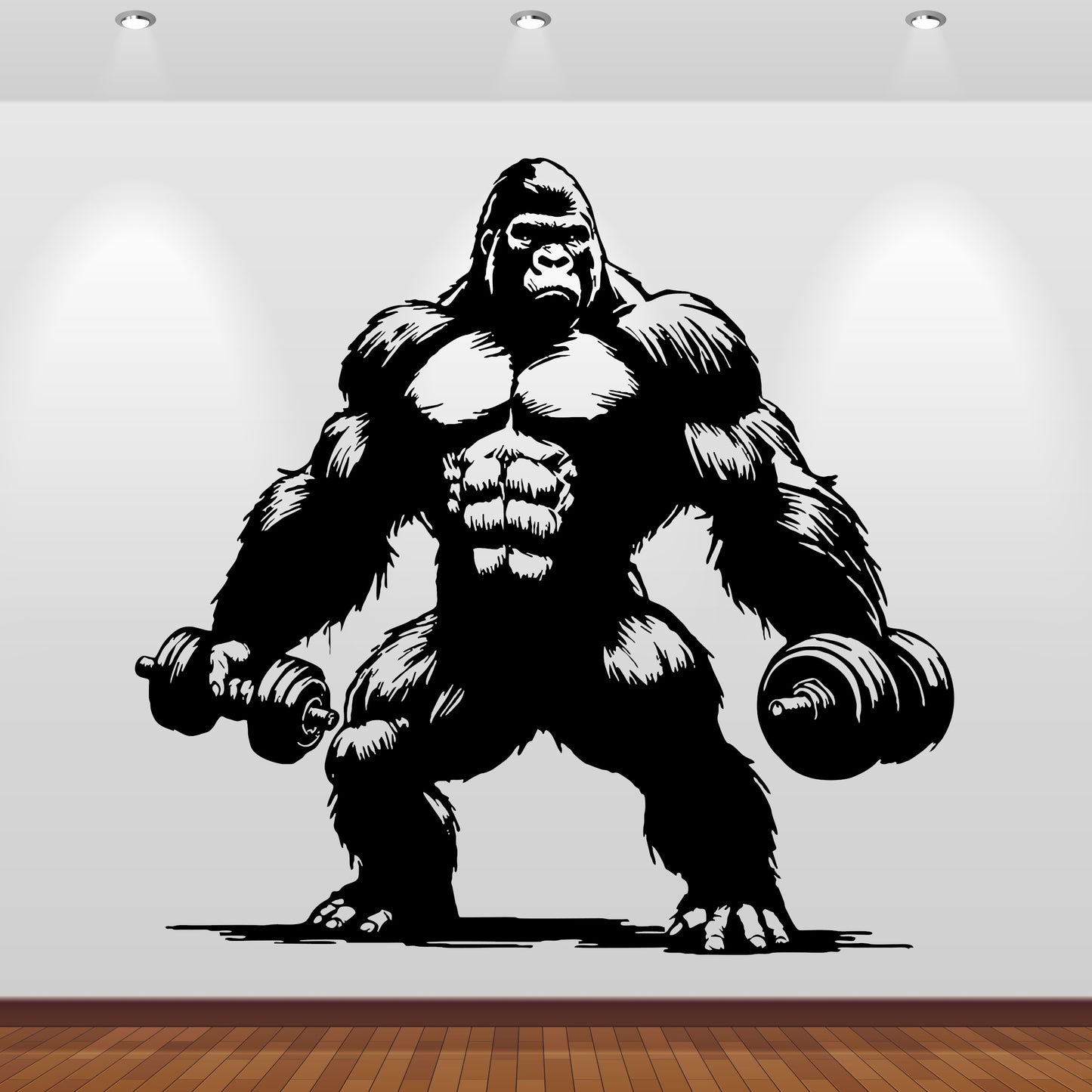 Wandtattoo Gorilla Hanteln