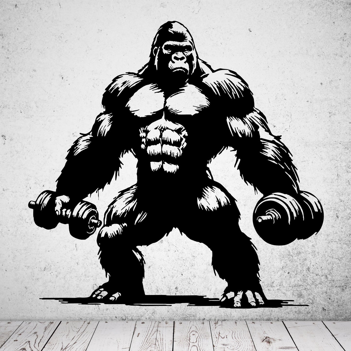 Wandtattoo Gorilla Hanteln