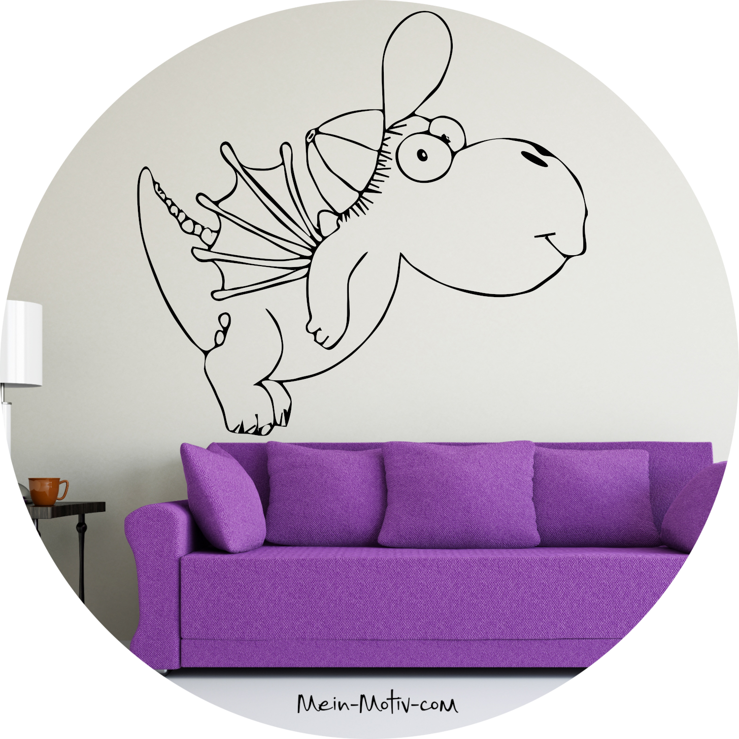 Wandtattoo Drache Kokosnuss