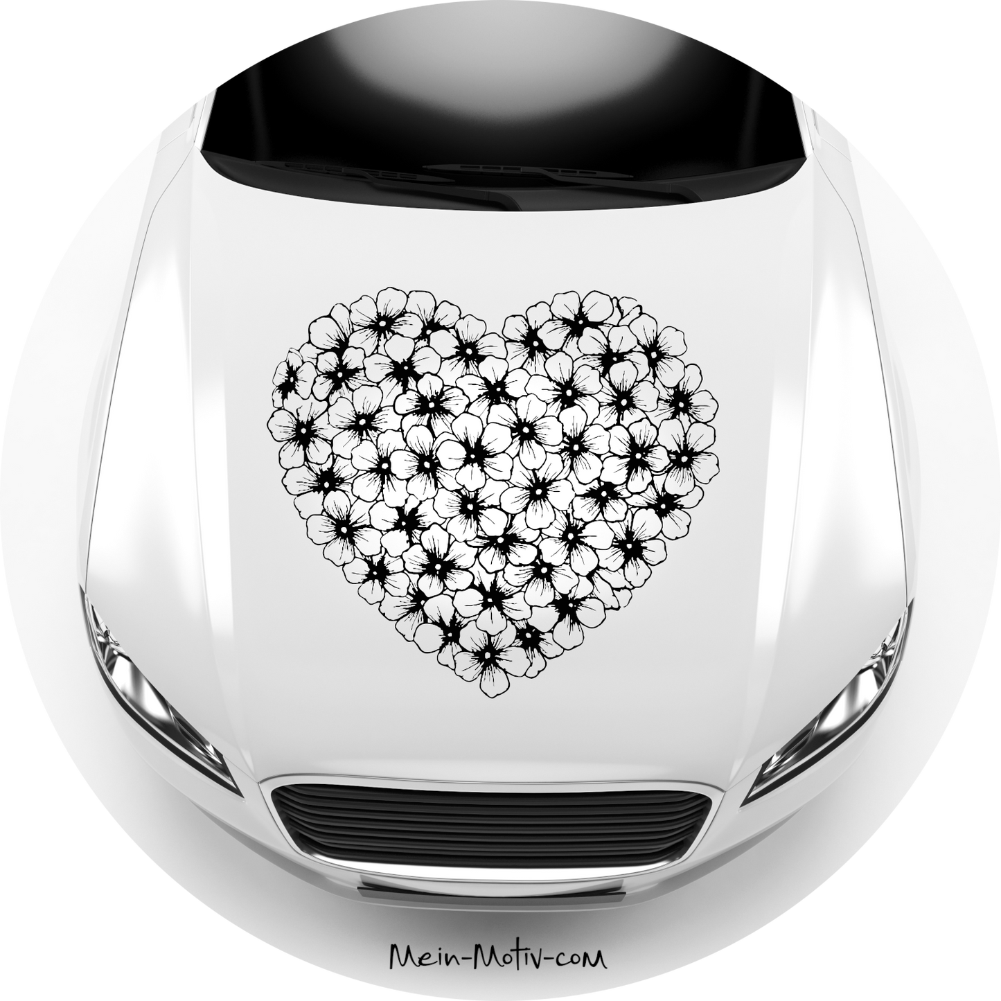 Autoaufkleber Herz Blumen