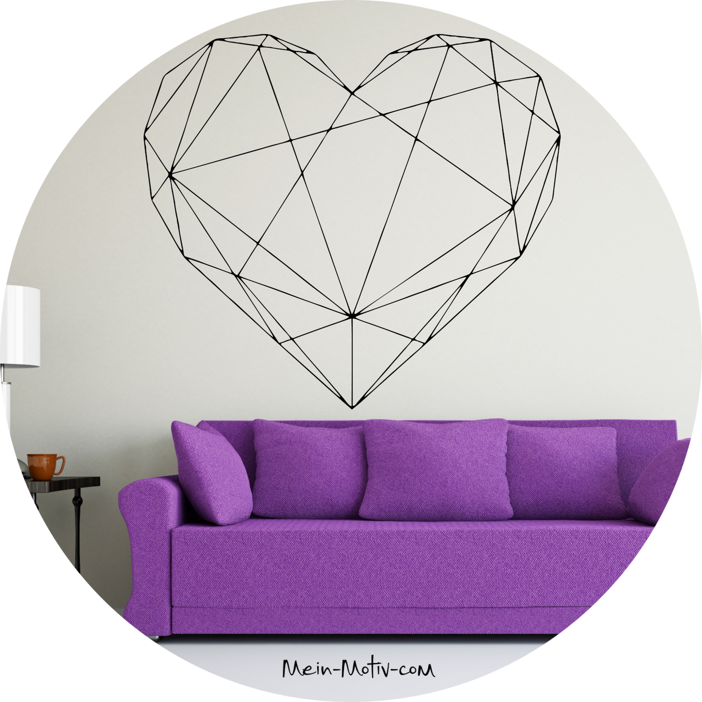 Wandtattoo Herz geometrisch