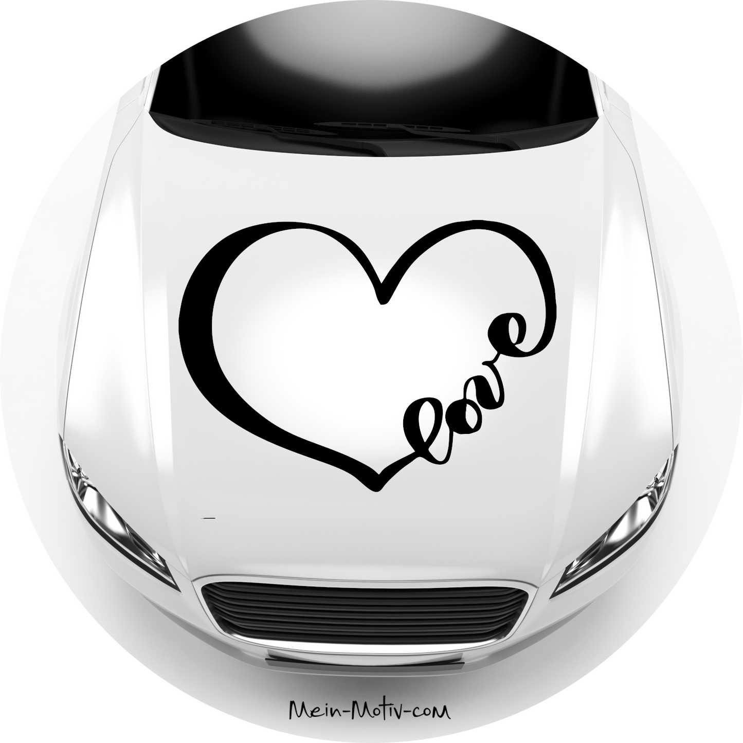 Autoaufkleber Herz Love Schrift