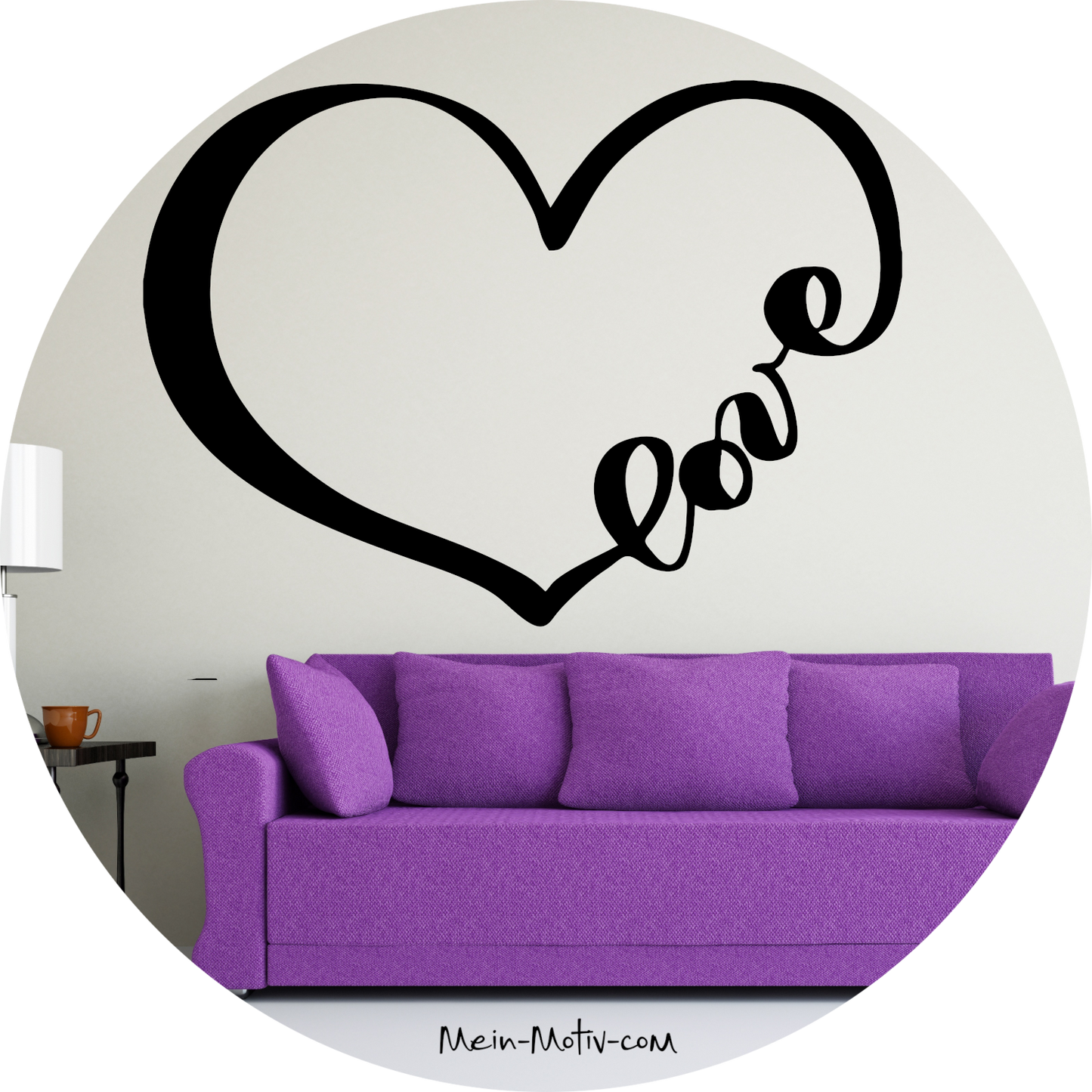 Wandtattoo Herz Love Schrift