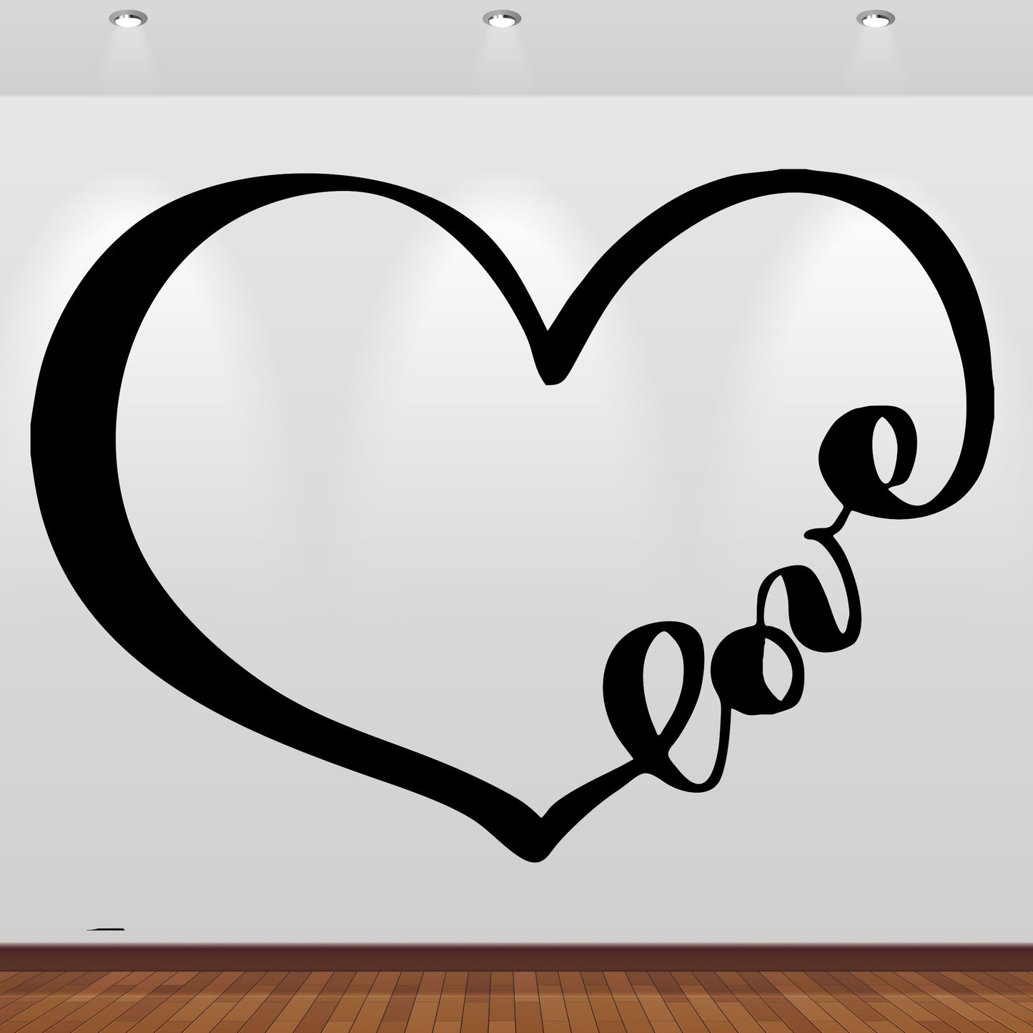 Wandtattoo Herz Love Schrift