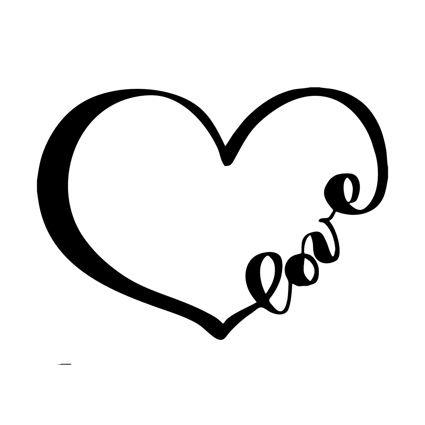 Wandtattoo Herz Love Schrift