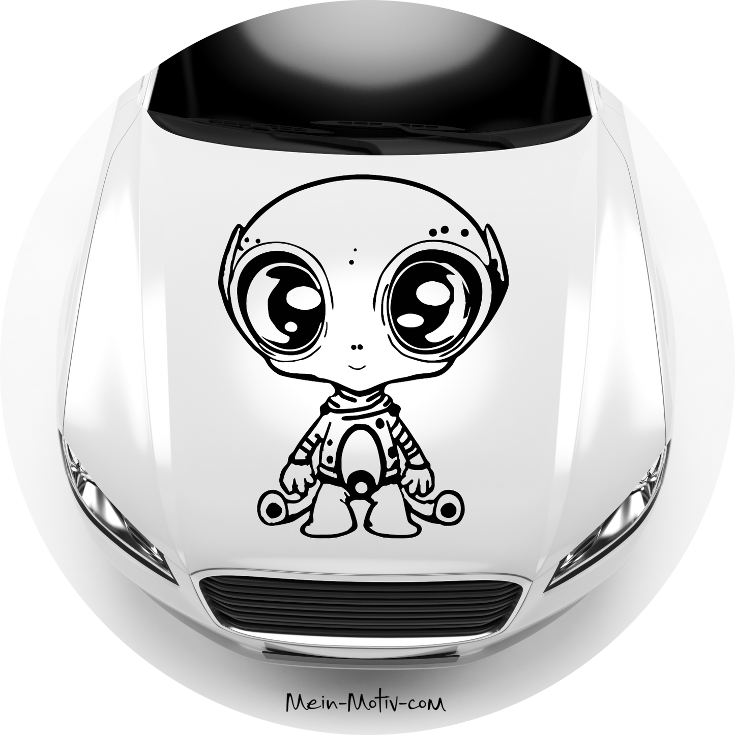 Autoaufkleber Alien Cartoonstyle