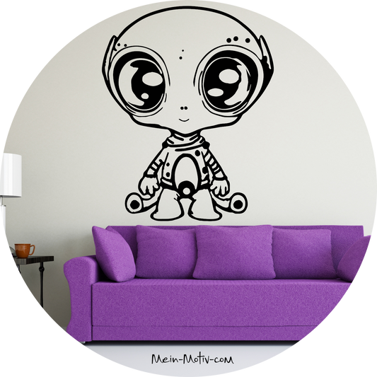 Wandtattoo Alien Cartoonstyle