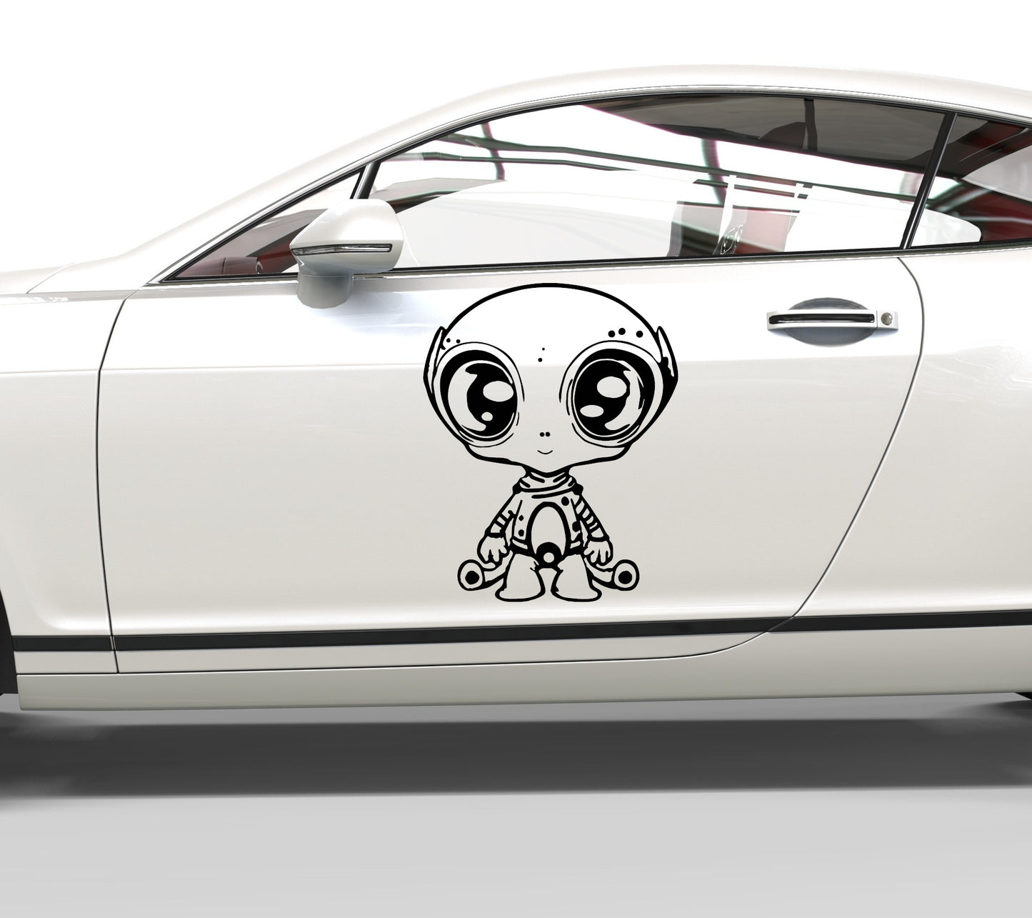 Autoaufkleber Alien Cartoonstyle
