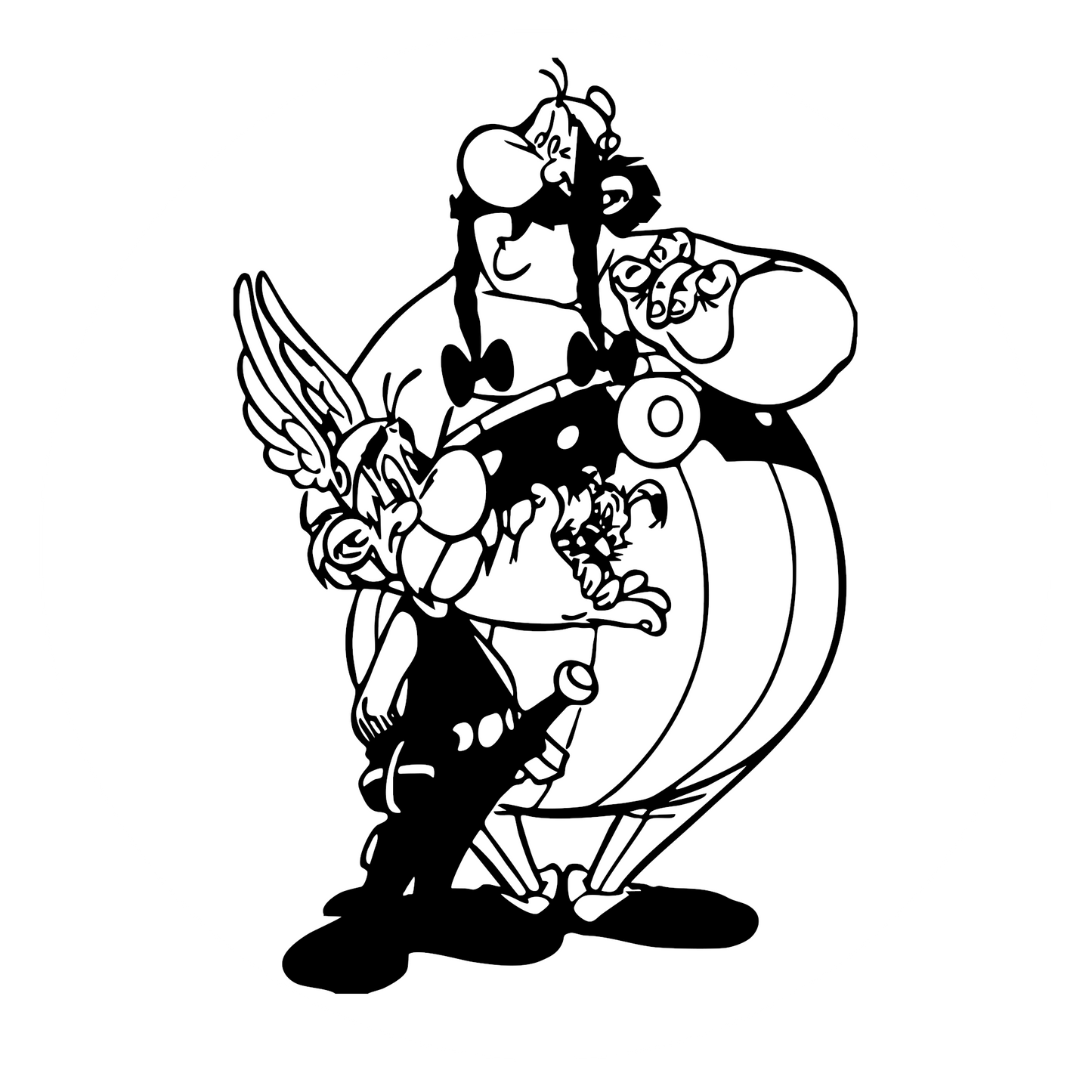 Autoaufkleber Asterix und Obelix mit Idefix