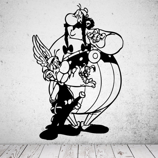Wandtattoo Asterix und Obelix mit Idefix
