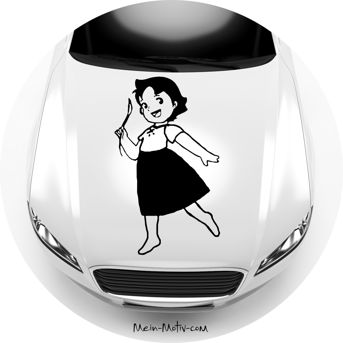 Autoaufkleber Heidi mit Grashalm