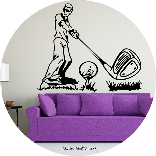 Wandtattoo Golf Abschlag